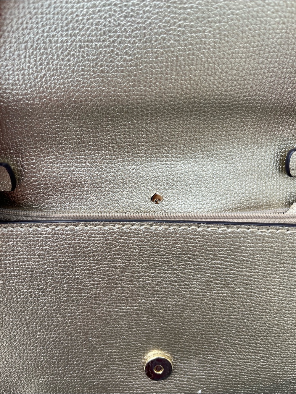 Kate Spade New York Metallic Gold Crossbody Wallet Purse Chain Strap Leather - Picture 6 of 11